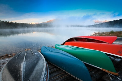 Canoes at Patricia Lake