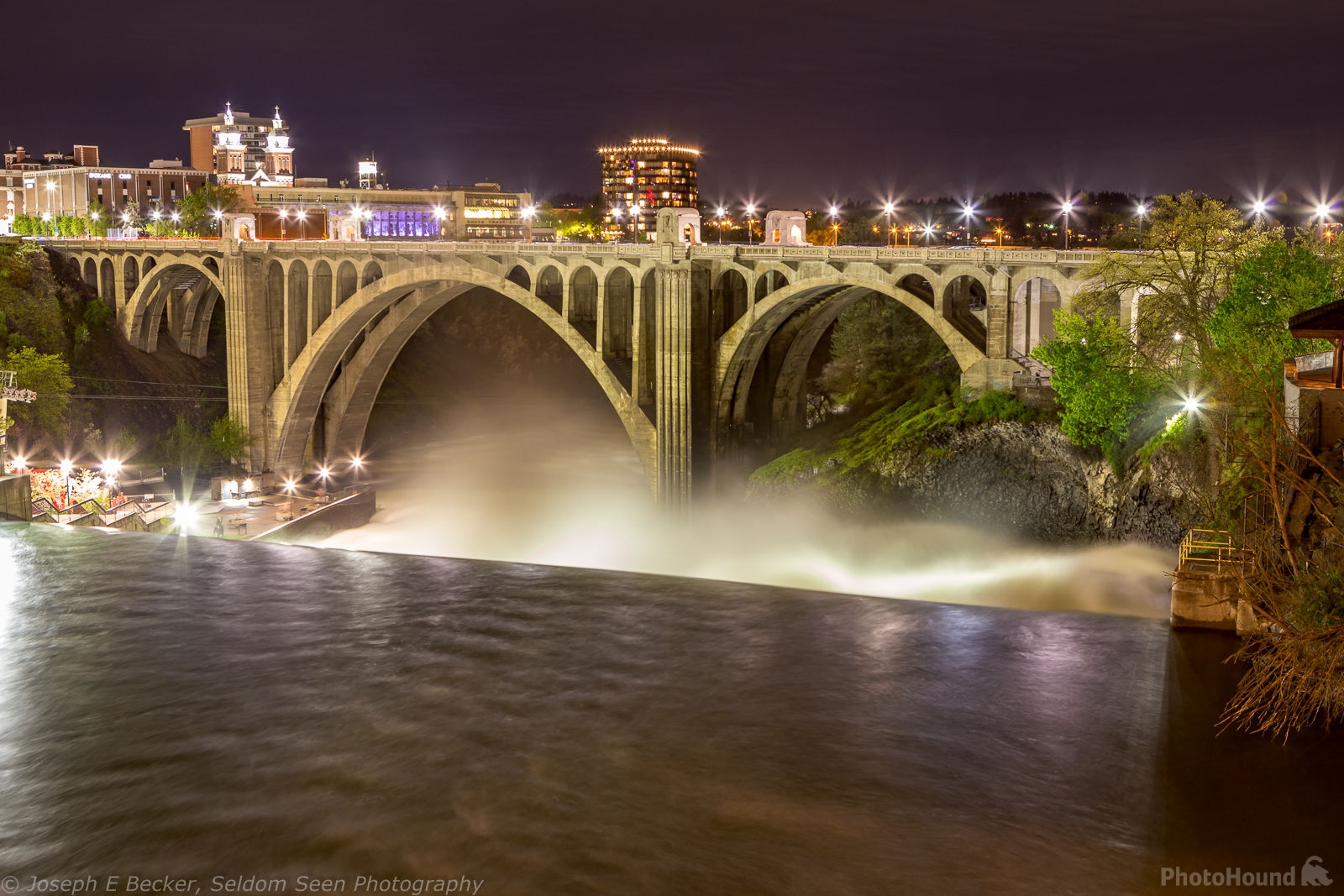 Image of Upper Spokane Falls, Post Street Bridge by Joe Becker