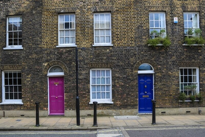 Greater London photography locations - Roupel Street Colorful Doors