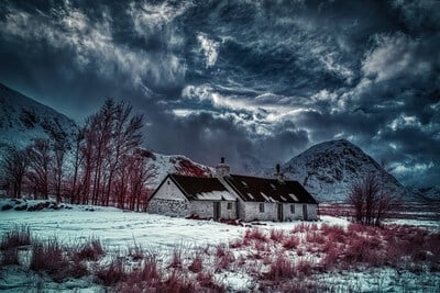 Infrared photo of the Black Rock Cottage