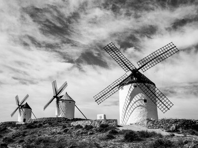 The iconic windmills of Consuegra featured in Cervantes' 'Don Quixote'.  