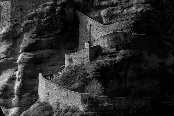 Varlaam monastery stairs with a long lens