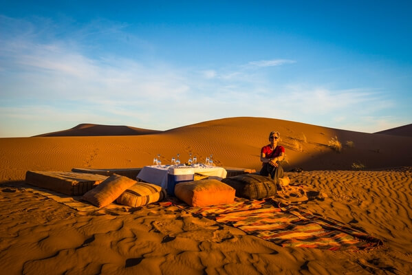 Sunset drinks in the desert
