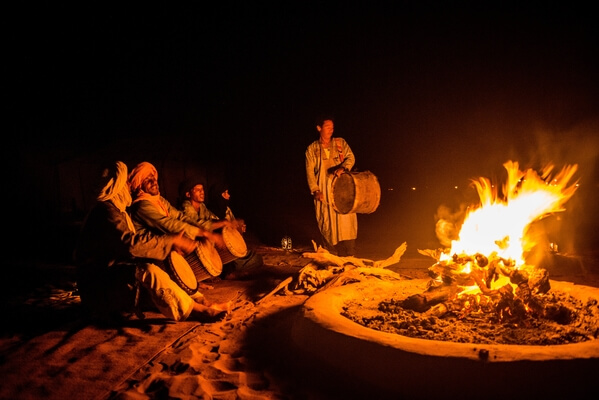 Fireside drumming
