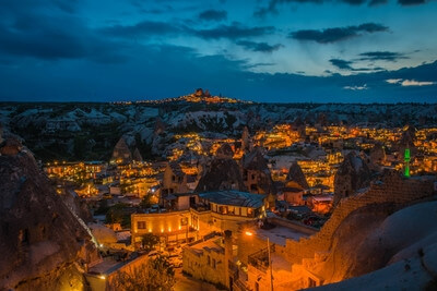 Göreme  at dusk from viewpoint