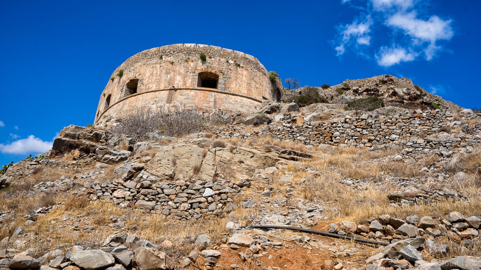 Image of Spinalonga Island and fortress by James Billings.