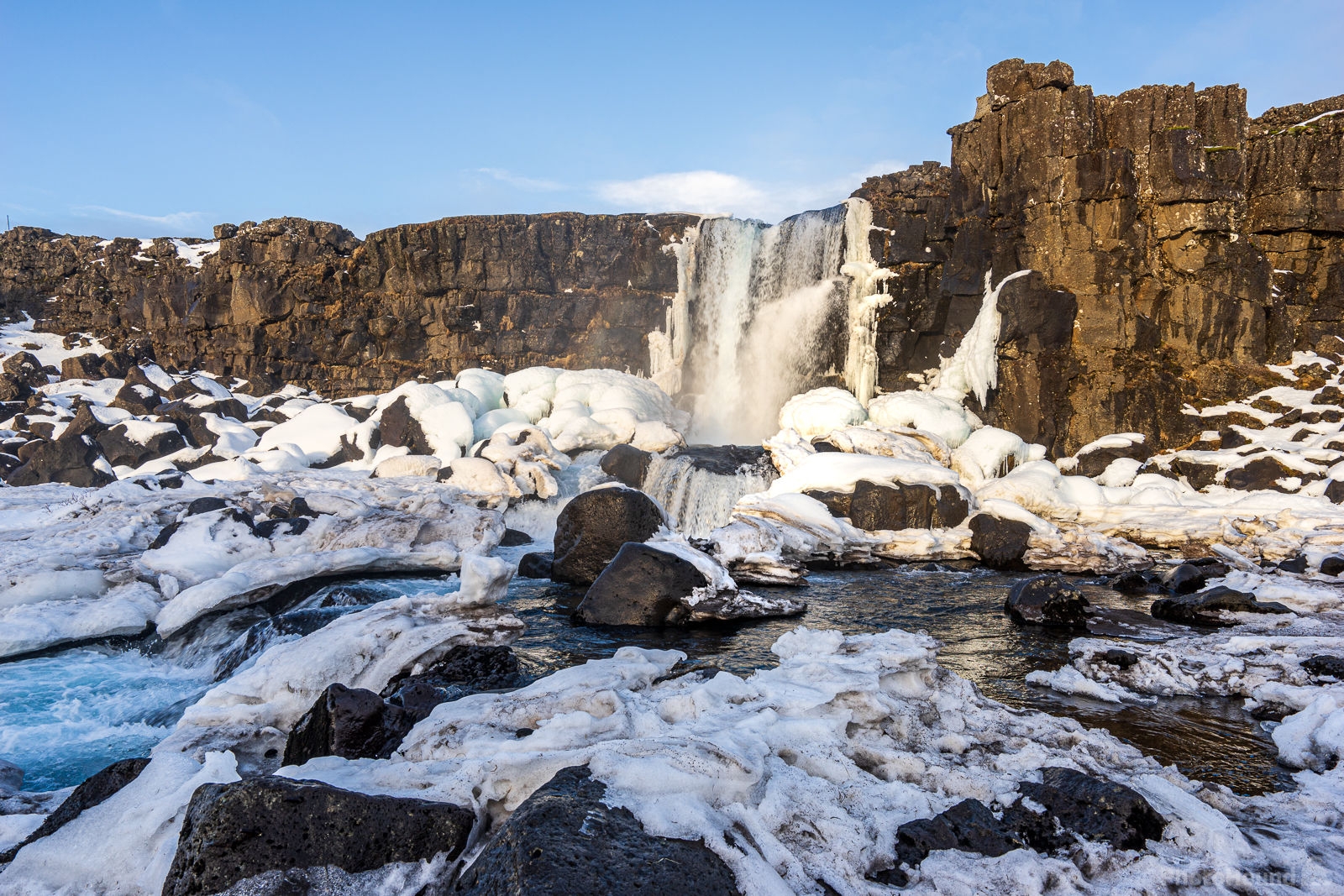 Image of Oxararfoss Waterfall by James Billings.