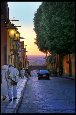 Evening stroll through the streets is a favorite pastime for many.