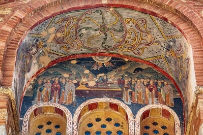 Fresco above the entrance to the church