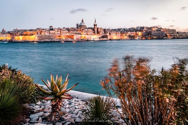 Malta's capital Valletta shot from Tigné Viewpoint in Sliema