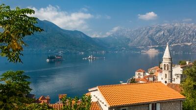 images of Coastal Montenegro - Perast Elevated View