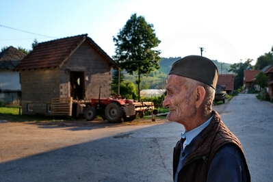 Milojko is 82 years old and still takes his sheep out to the pastures.