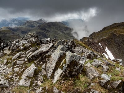 The summit of Bidean Nam Bian which on clear days give you views over Glen Coe, Aonach Eagach Ridge and Ben Nevis