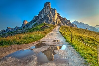 images of The Dolomites - Passo Giau - Pond Reflections