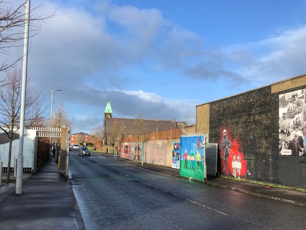 The peace gates are closed in the evenings to separate the Shankill Road and Falls Road