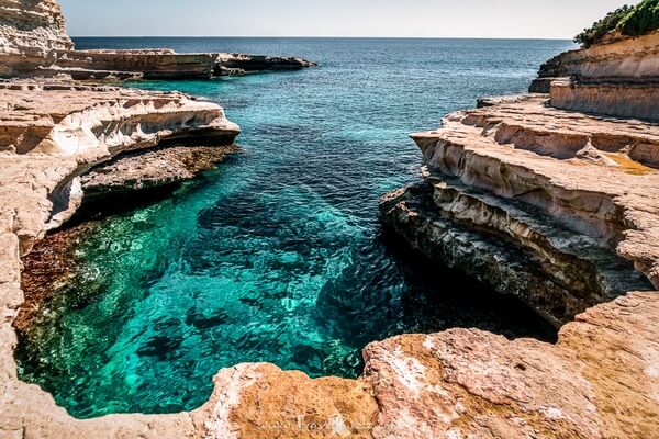 St. Peter's Pool is a very picturesque swimming spot not far away from Marsaxlokk.