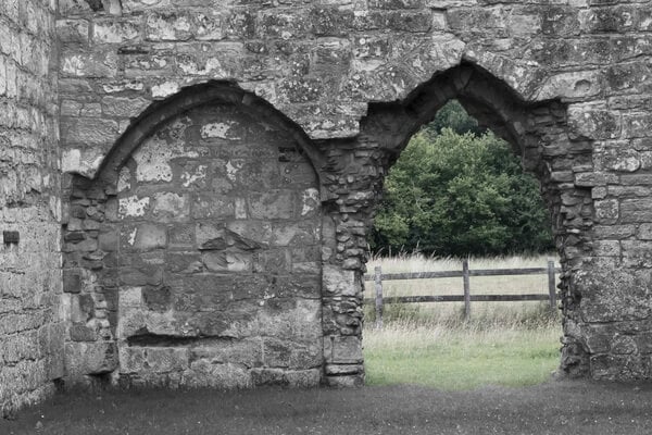 Title: "A Heathen's view" 200d, iso400, f14,1/50th, 64mm. Colour removed from transept in photoshop.