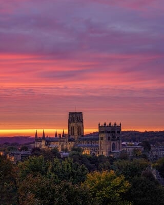 England photo locations - Durham Cathedral from Wharton Park 