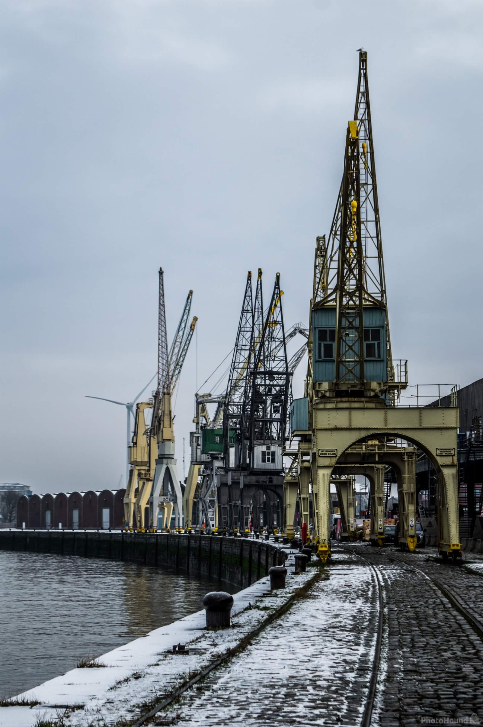 Image of Historic Harbour Cranes, Antwerp by Gert Lucas