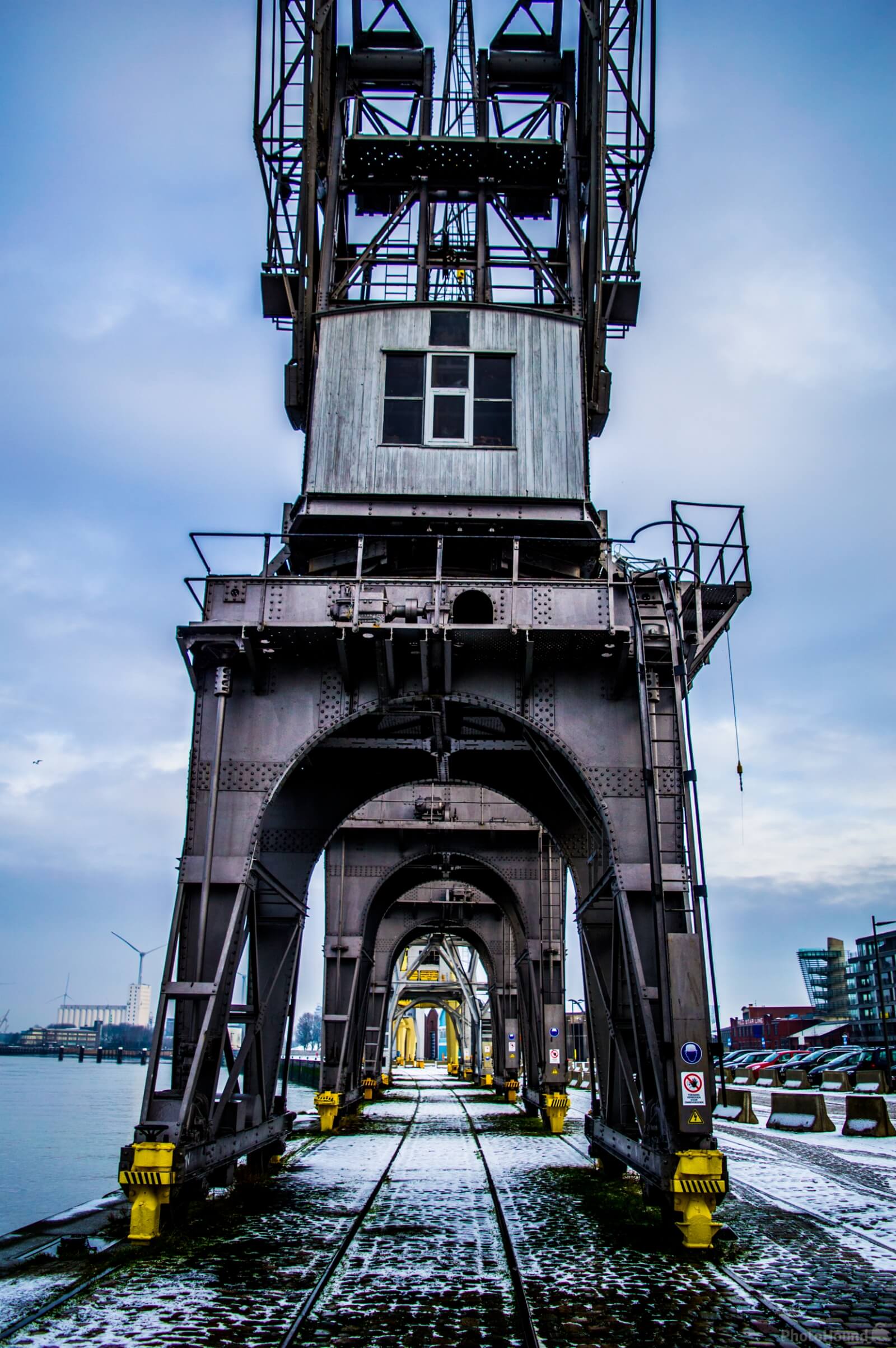 Image of Historic Harbour Cranes, Antwerp by Gert Lucas