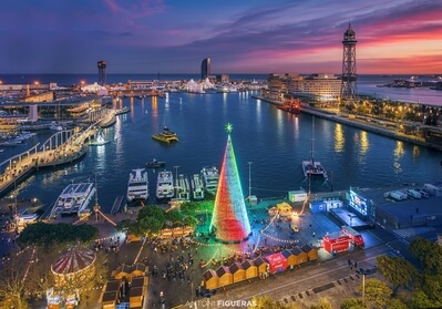 photo locations in Spain - Barcelona Harbour from Colon Monument