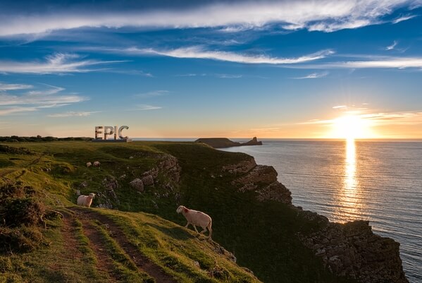 This "EPIC" sign was a temporary installation for Visit Wales