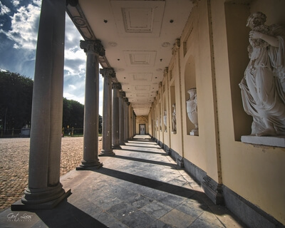 Gallery to the side of the courtyard