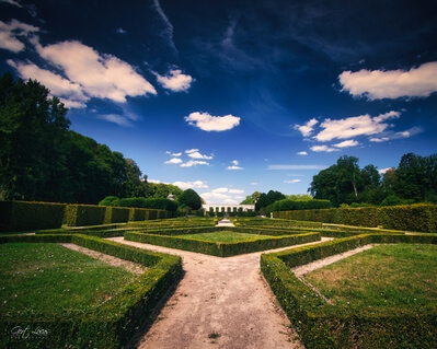 The formal garden at the Gardens of the Seneffe Castle
