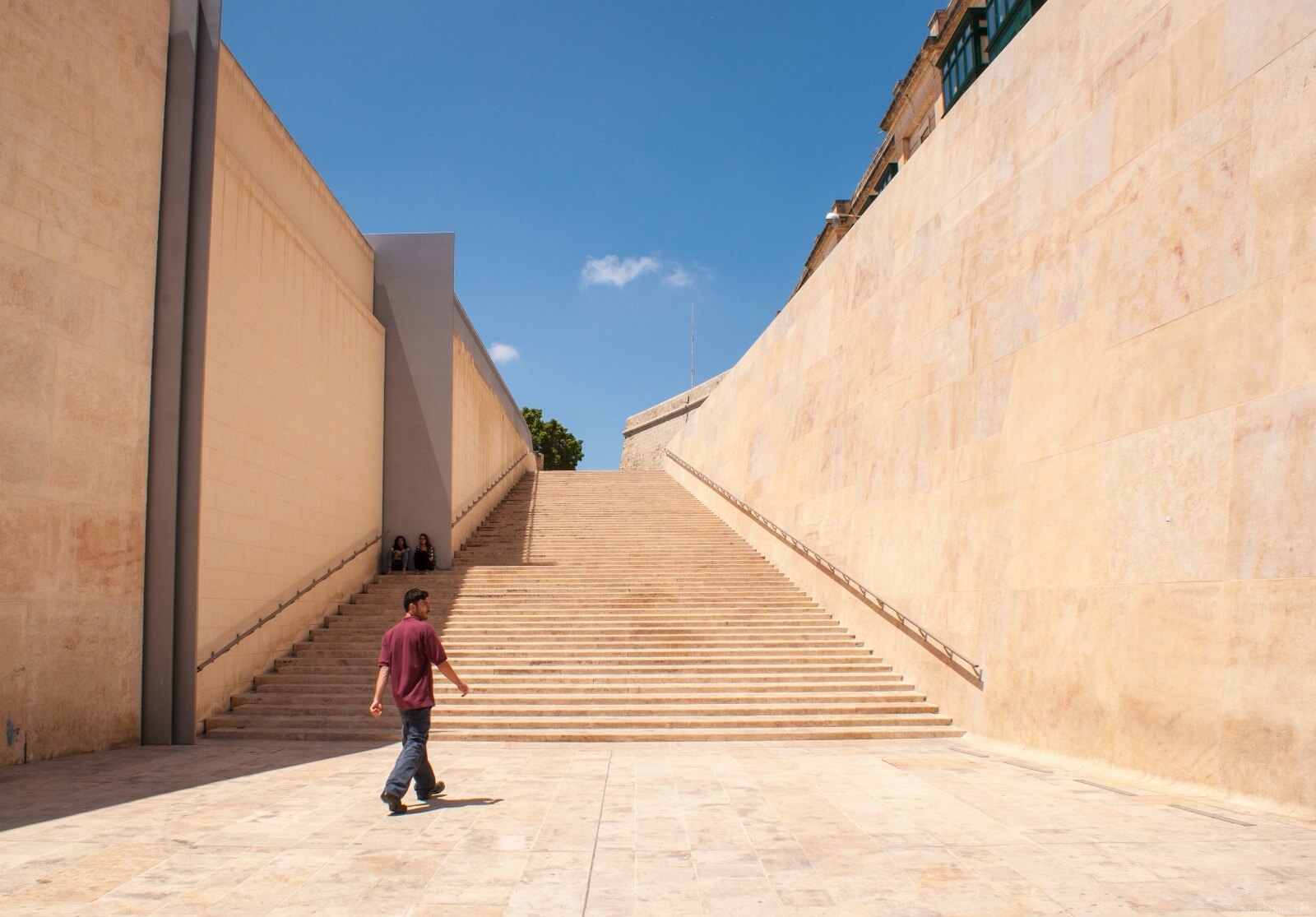 Image of Stairs behind Valleta City Gate by Anže Barle