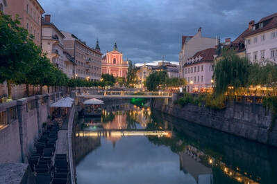 pictures of Ljubljana - Ljubljanica - Footbridge - Triple Bridge