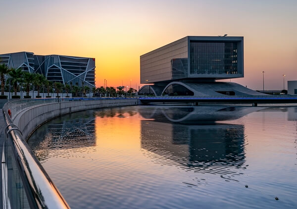 charm sunrise showing this great cube architecture and its reflection a free area walkin and find ur best spot!