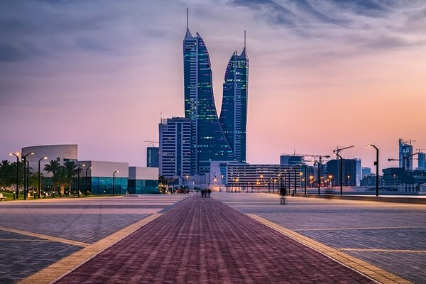 A picture taken in Blue hour -great Guidelines to the Dual Towers 1 - Manama city
