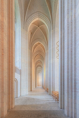 Denmark instagram spots - Grundtvig's Church - Interior