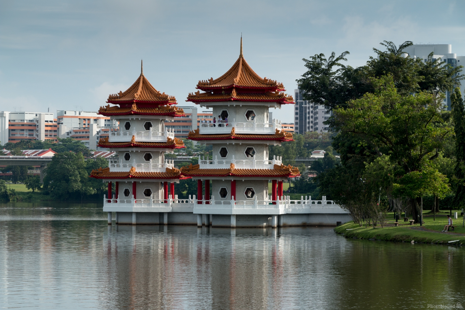 Image of Chinese Garden Twin Pagodas by Ruud Bijvank