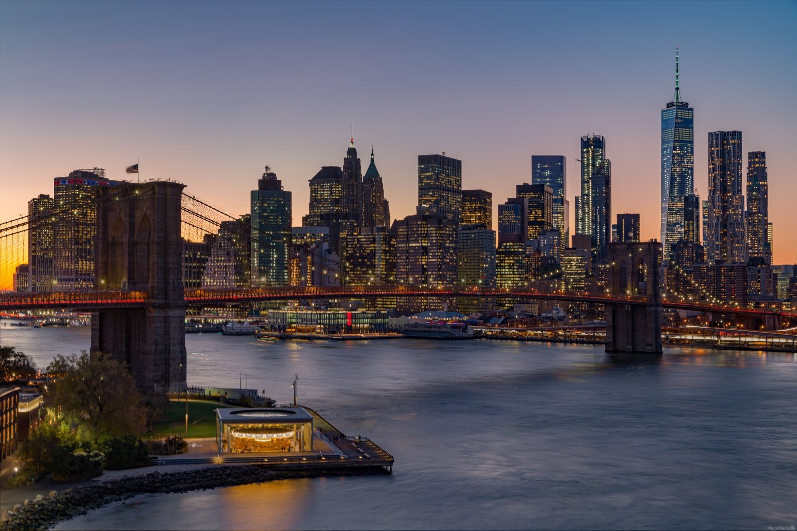 Image of Brooklyn Bridge and Lower Manhattan from the Manhattan Bridge by Jeff Martin