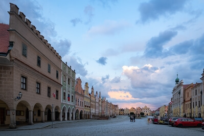 Zacharias of Hradec Square, wideangle view at the end of cloudy day