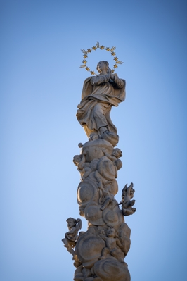 Plague column with the statue of Virgin Mary