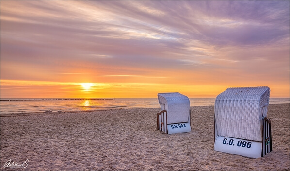 Typical German beach chairs on Sellin beach