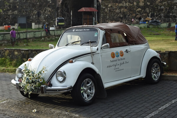 The Vintage VW that takes newly wedded couple for rounds through the Fort and Galle Town. 