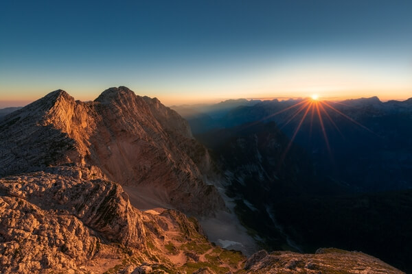 The VelikoŠpičje ridge at sunset
