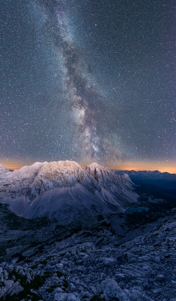 Milky way above the Triglav lakes valley