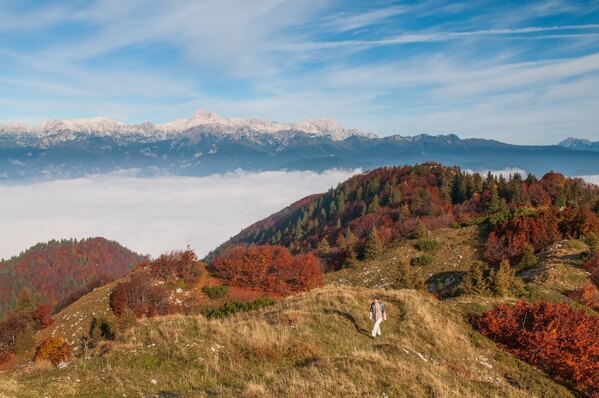 Views towards Julian Alps in Autumn