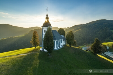Bukov Vrh Church from the air