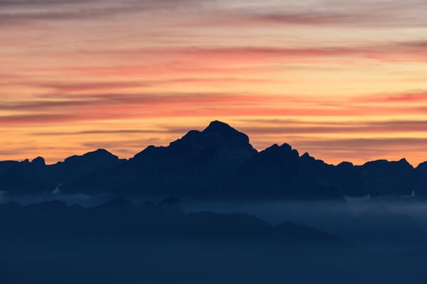 Mt Triglav after sunset