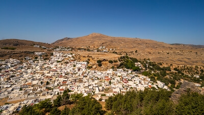 View over Lindos village