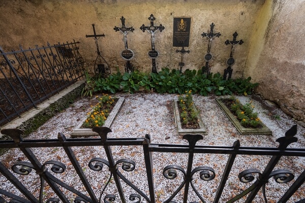 Small cemetery at the church's courtyard