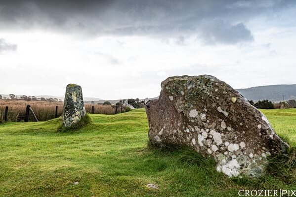 A small area of standing stones about 1km before the stone circle