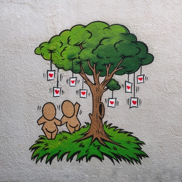 Wishing tree artwork - Gouzou illustration by French street artist Jace