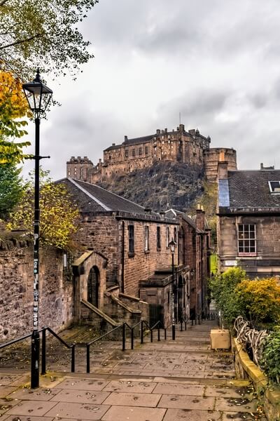 I took this shot in October so not too many people about. One of the best views of Edinburgh Castle. There was a bit of graffiti on the yellow box on the right that I edited out.
