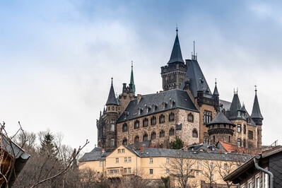 The castle in Wernigerode dominates the town and is a short walk from the smallest house. There is a road train ( charges apply ) but the walk, whilst a little steep, offers a more interesting journey for the photographer